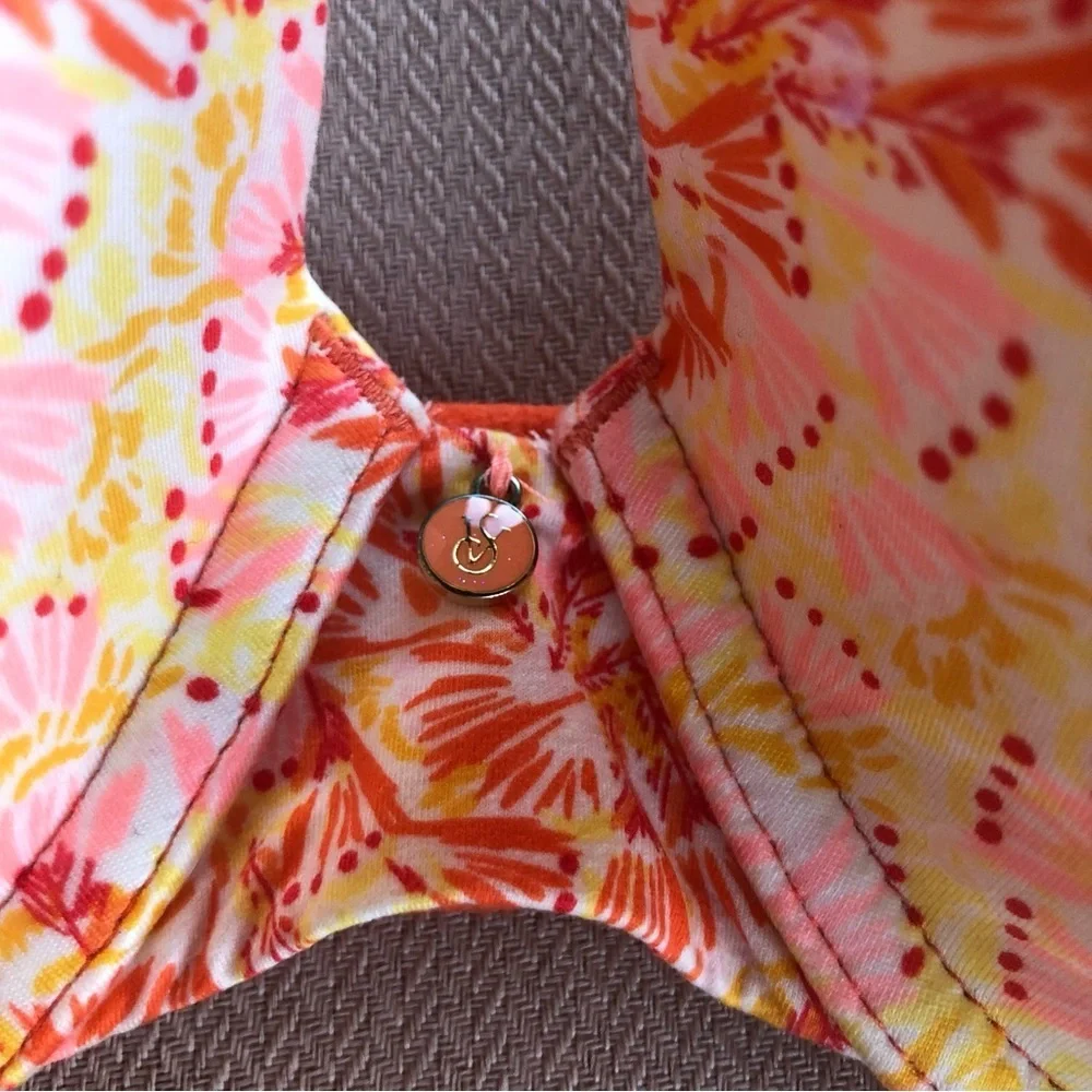 Victoria’s Secret Under Wire Lined Demi-bust Sequins‎ Orange Yellow Bra 34DD